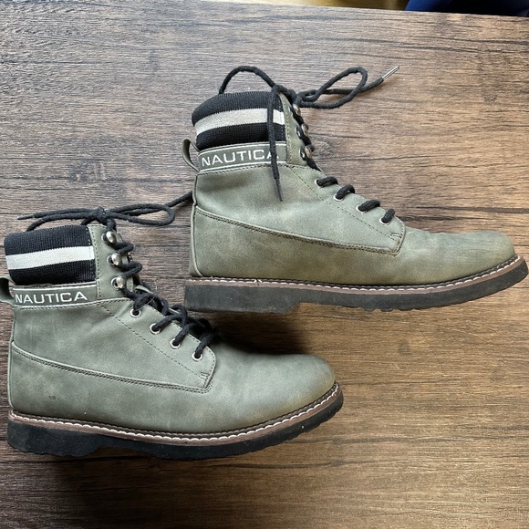 **NAUTICA* Greem x Black Lace-Up Boots Size 9 - Picture 1 of 7